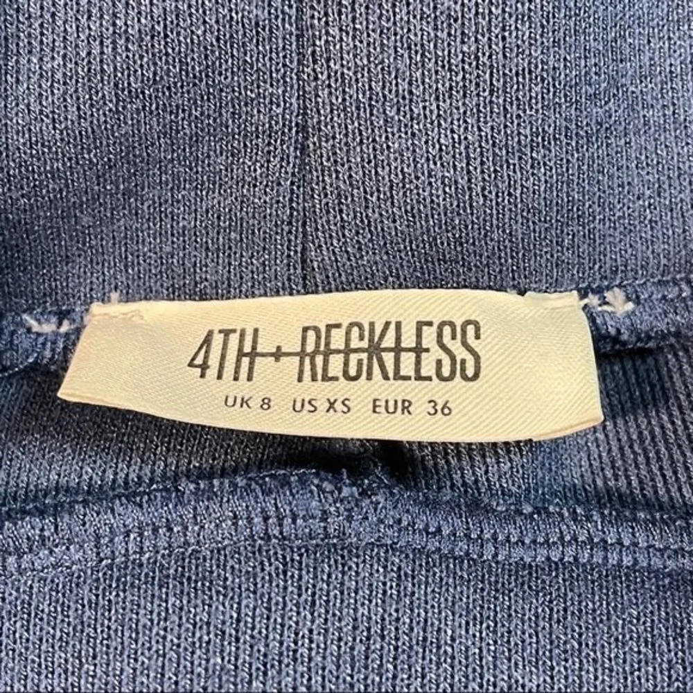 4th+Reckless Navy Blue Ribbed Biker Athletic Shorts XS